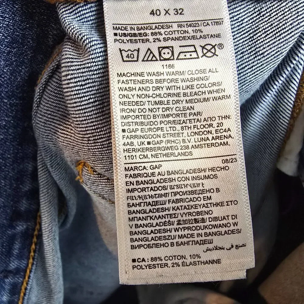GAP Denim Slim Jeans Mens 40x32 Blue Medium Wash Stretch Casual Classic Fit